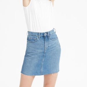 Everlane Cut Off Blue Denim Skirt Sz 28 medium